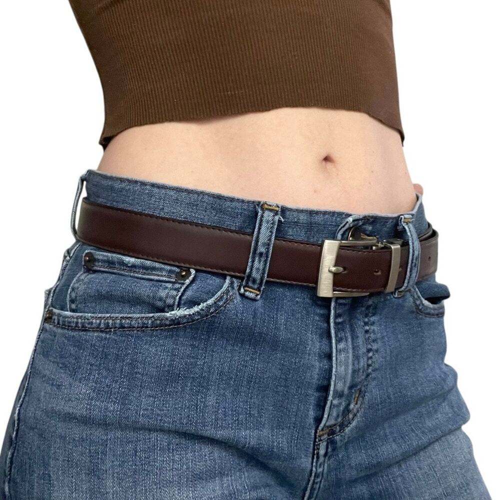 Reversible Black & Brown Swivel Buckle 2-in-1 Leather Belt